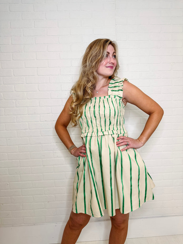 Eccentrics Boutique Dress Amazing Day Striped Ruffle Dress