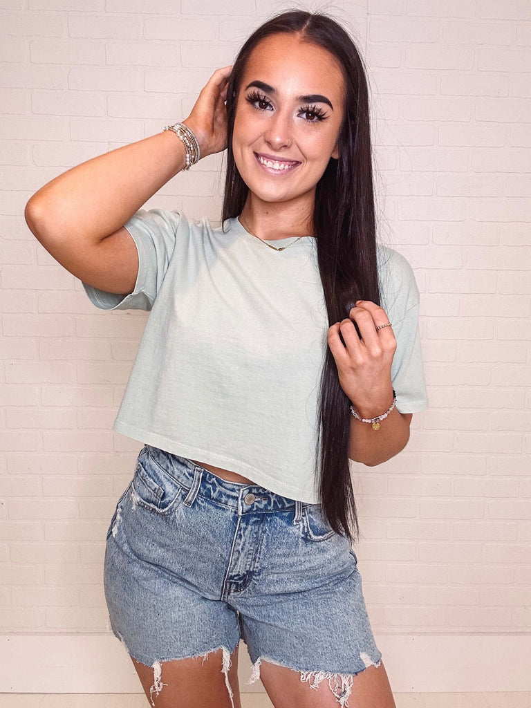 Eccentrics Boutique Tops Everyday Cropped Tee-- Mint
