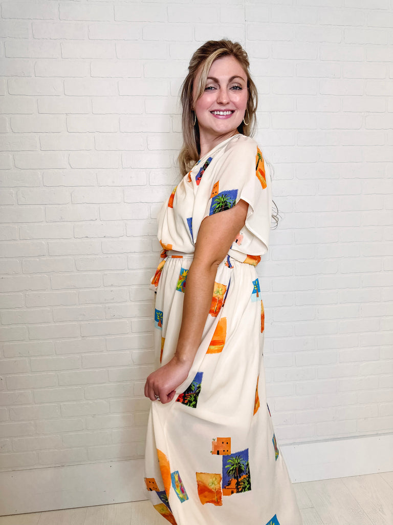 Eccentrics Boutique Dress Tropical Flame One-Shoulder Maxi Dress
