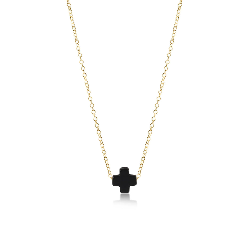 enewton Jewelry Enewton 16" Necklace Gold-Signature Cross 16" / Onyx