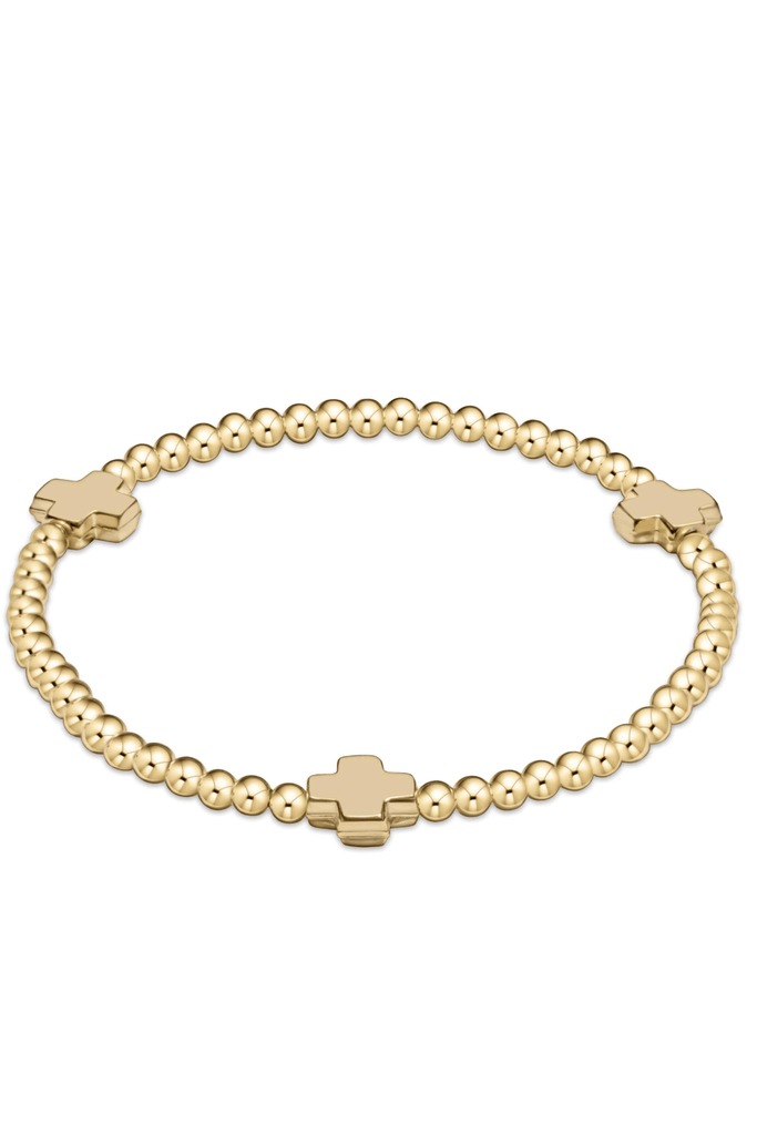 enewton Jewelry Enewton Signature Cross Gold Pattern 3mm Bead Bracelet-- Gold Gold