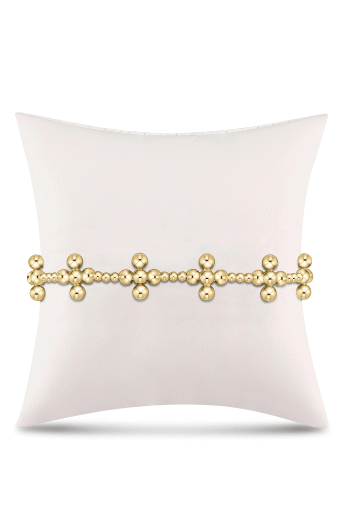 enewton Jewelry Enewton Signature Cross Sincerity Pattern 2.5 Gold Bead Bracelet- Gold Signature Cross 4mm