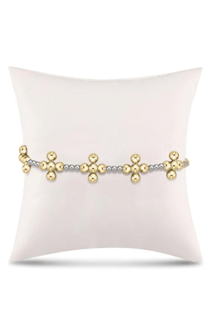 enewton Jewelry Enewton Signature Cross Sincerity Pattern Sterling 2.5mm Bead Bracelet- Beaded Gold Cross 4mm