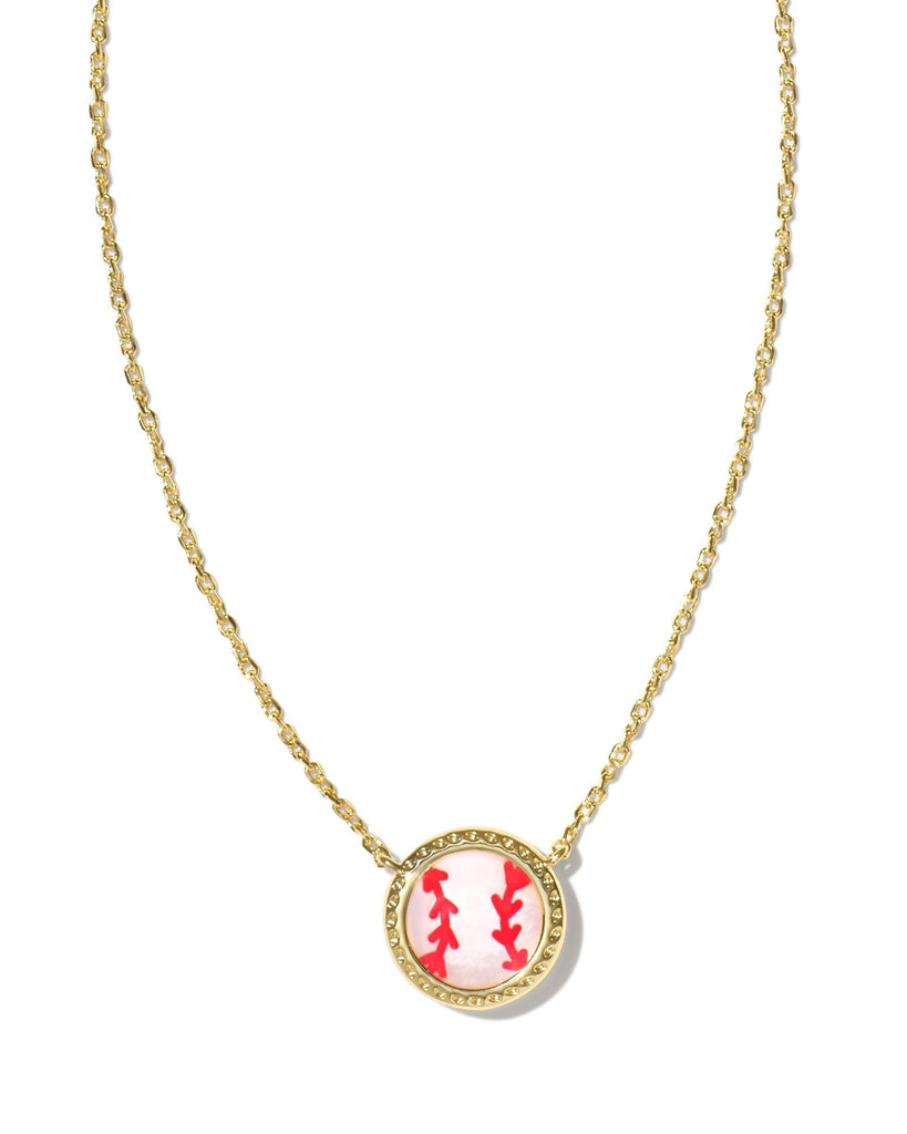 Kendra Scott Jewelry Kendra Scott Baseball Short Pendant Necklace-- Gold Ivory Mother of Pearl