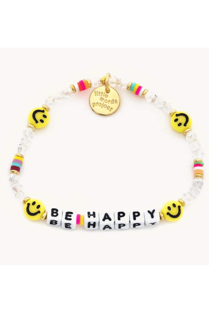 Little Words Project Jewelry Little Words Project "Be Happy" Bracelet Clear
