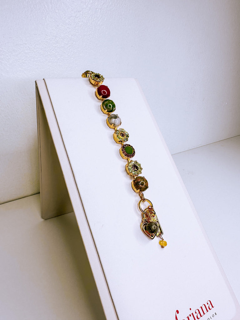 Mariana Jewelry Mariana Large Rosette Rivoli Bracelet-- Terra Gold