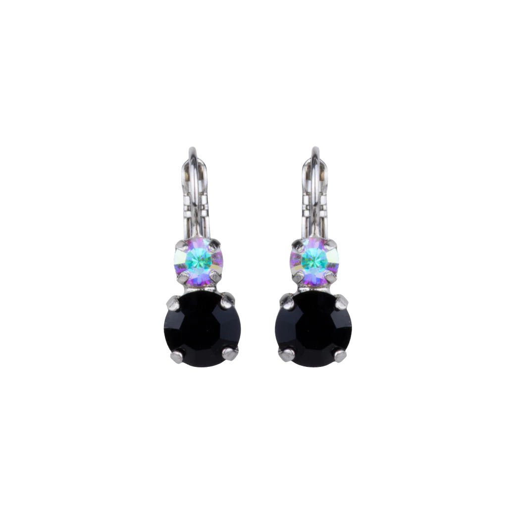 Mariana Jewelry Mariana Medium Double Stone Leverback Earrings-- Obsidian Shores