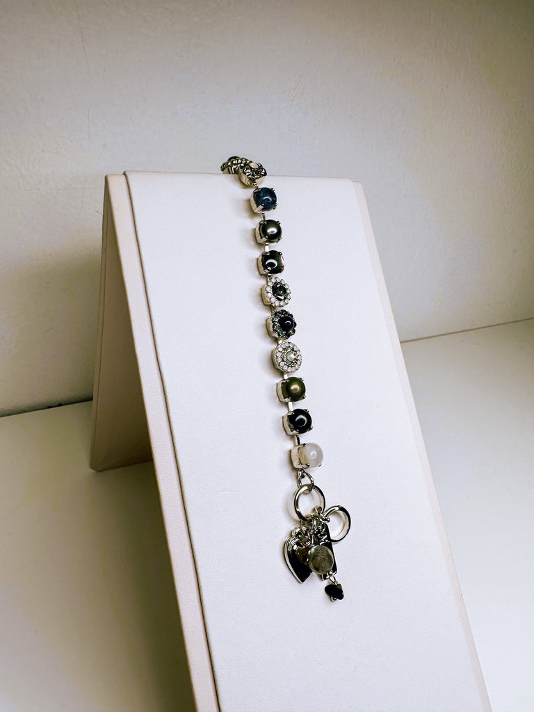 Mariana Jewelry Mariana Medium Rosette Bracelet-- Nightfall Rhodium