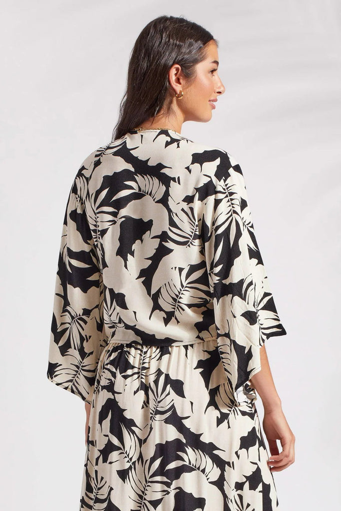 Tribal Top Tribal Printed Kimono Top with Front Tie- Multi