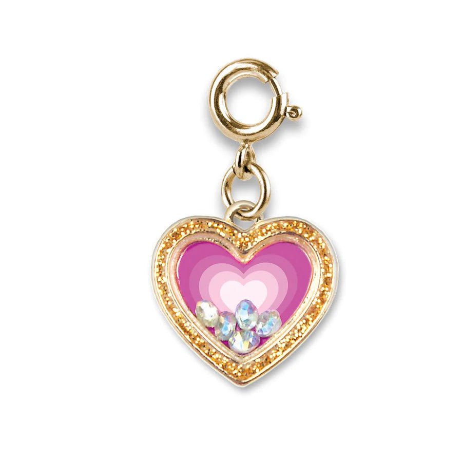 High Intencity Jewelry Gold Heart Shaker Charm