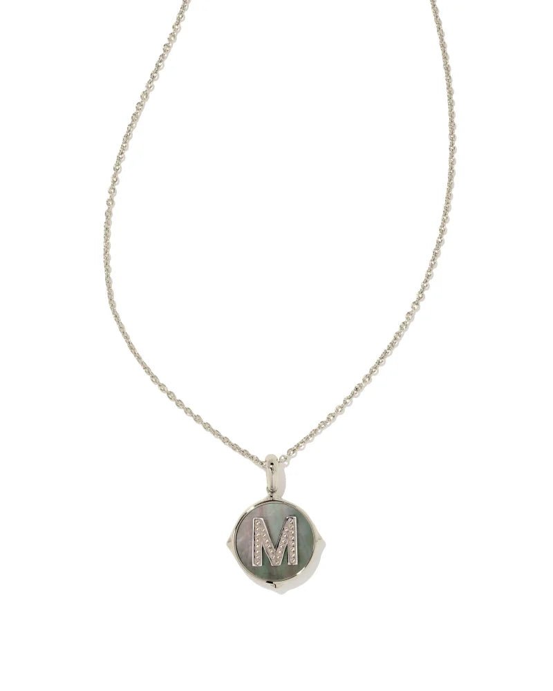Kendra Scott Jewelry Kendra Scott Letter Disk Reversible Pendant Necklace Rhodium / M