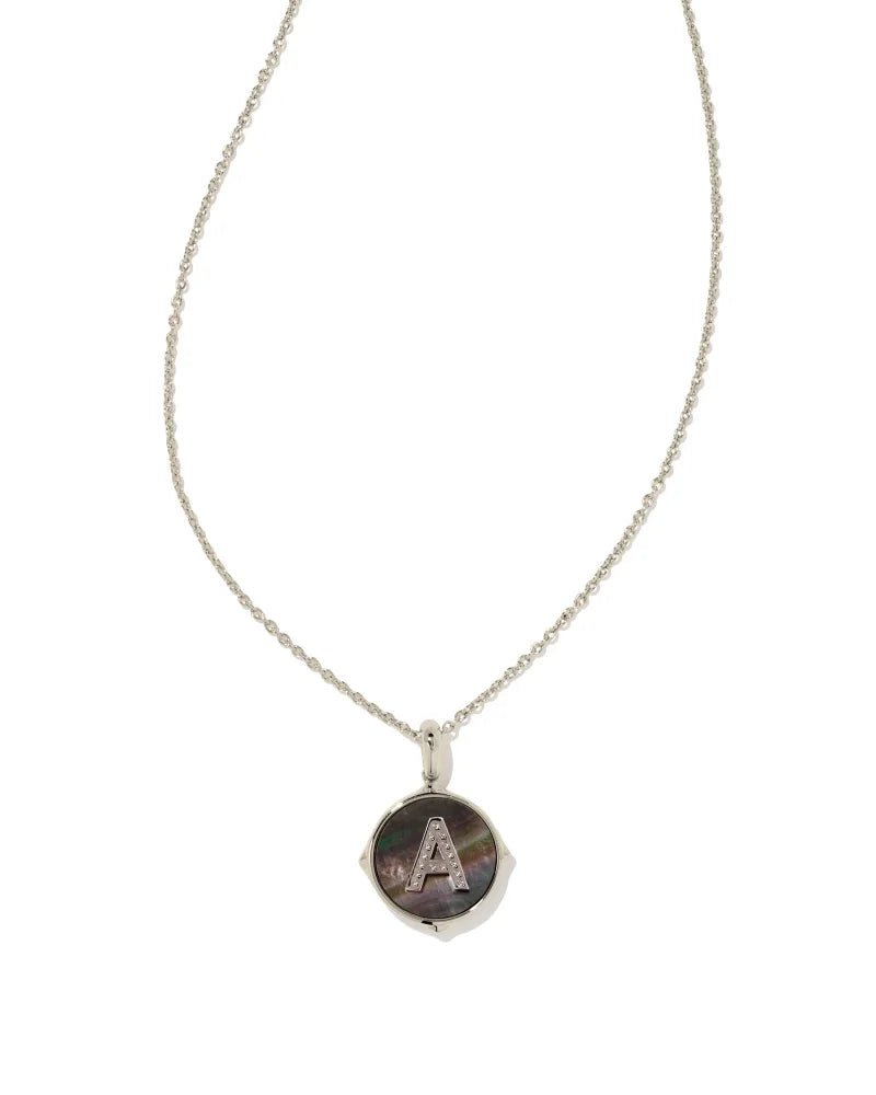 Kendra Scott Jewelry Kendra Scott Letter Disk Reversible Pendant Necklace Rhodium / A