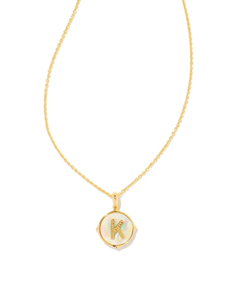 Kendra Scott Jewelry Kendra Scott Letter Disk Reversible Pendant Necklace Gold / K