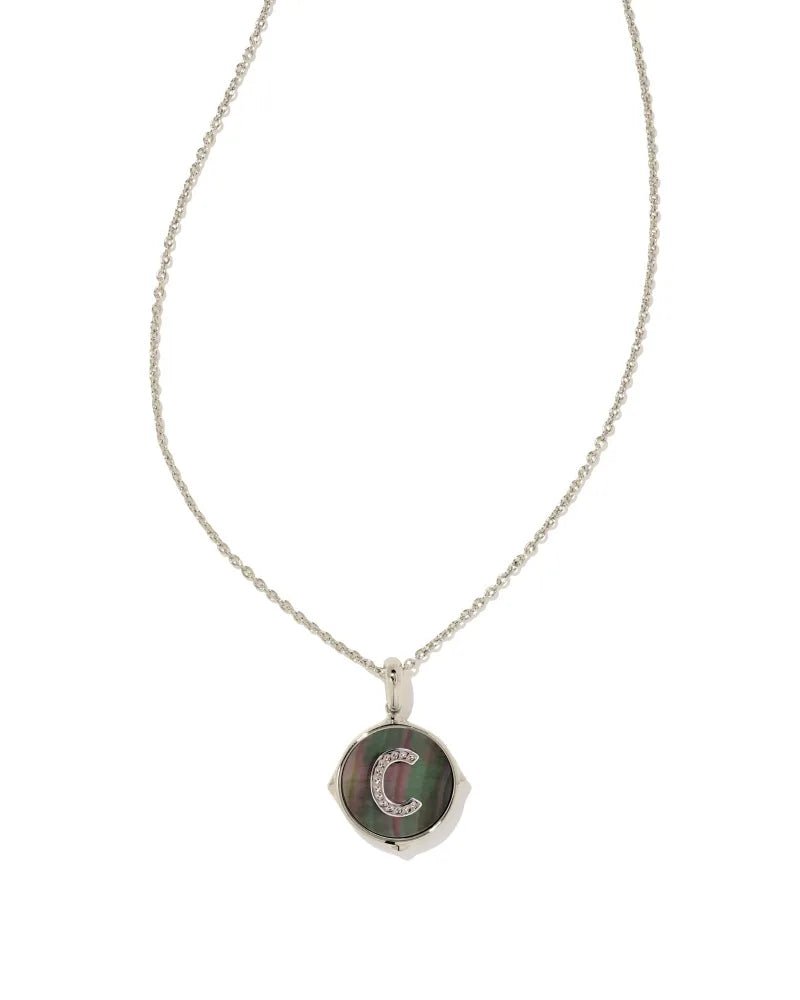Kendra Scott Jewelry Kendra Scott Letter Disk Reversible Pendant Necklace Rhodium / C
