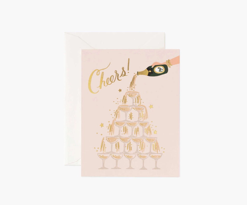 Rifle Paper Co Greeting Card Champagne Tower Cheers Greeting Card