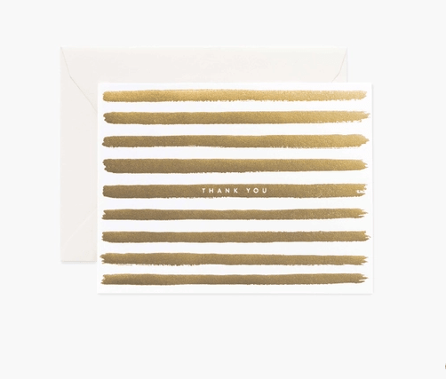 Rifle Paper Company Greeting Card Gold Stripe Thank You Card