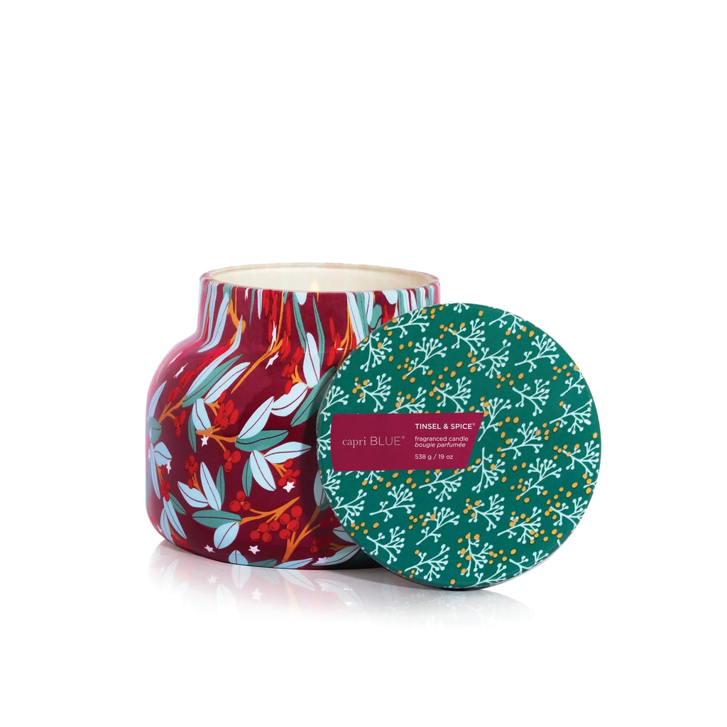 Capri Blue Candle Capri Blue Holiday Pattern Play Signature Candle--Tinsel & Spice 8 oz Container