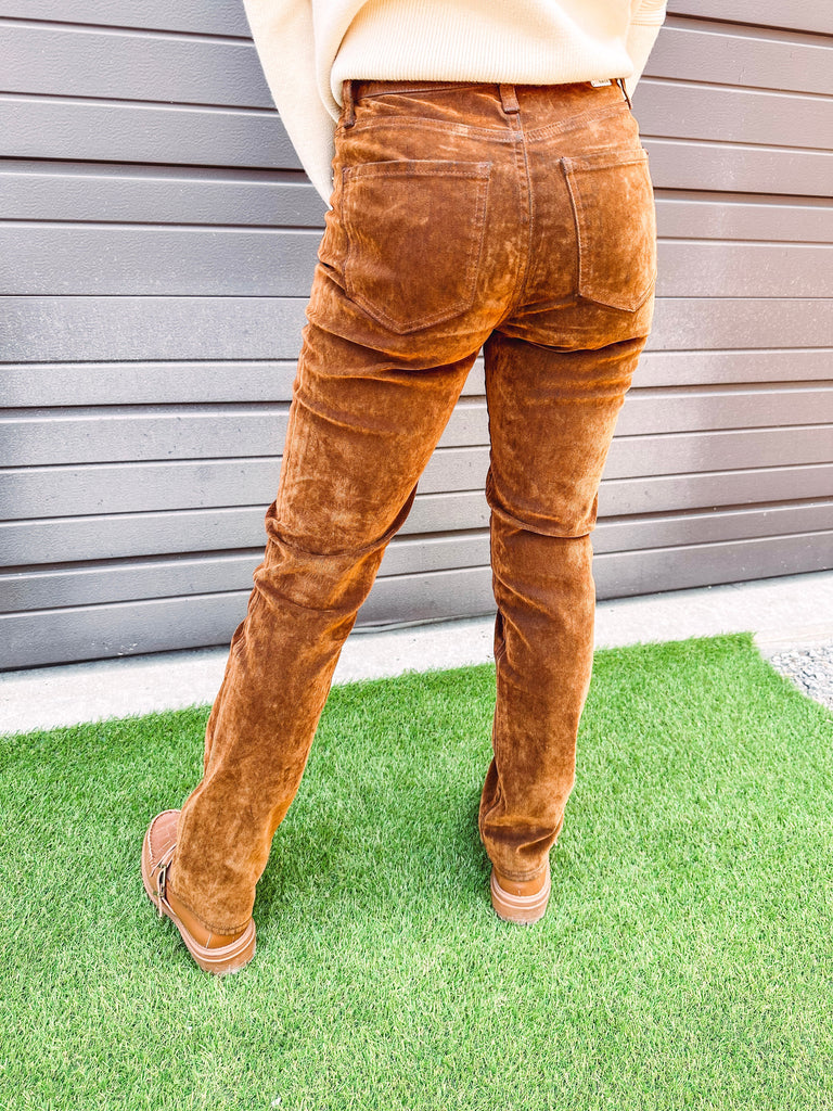 Daze Denim Pants Daze- Smarty Pants High Rise Denim in Cognac