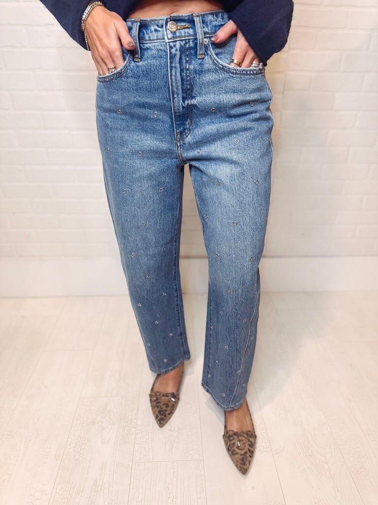 Daze Denim Denim Westward High Rise Barrel Leg Denim-- Nailed It