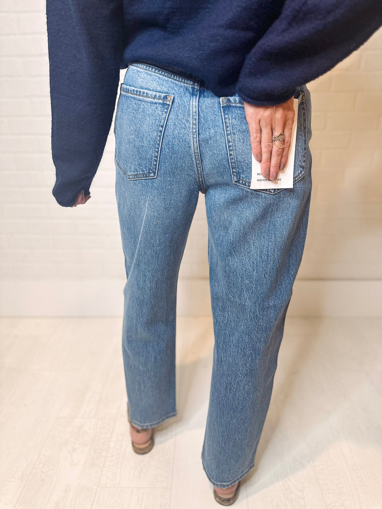 Daze Denim Denim Westward High Rise Barrel Leg Denim-- Nailed It