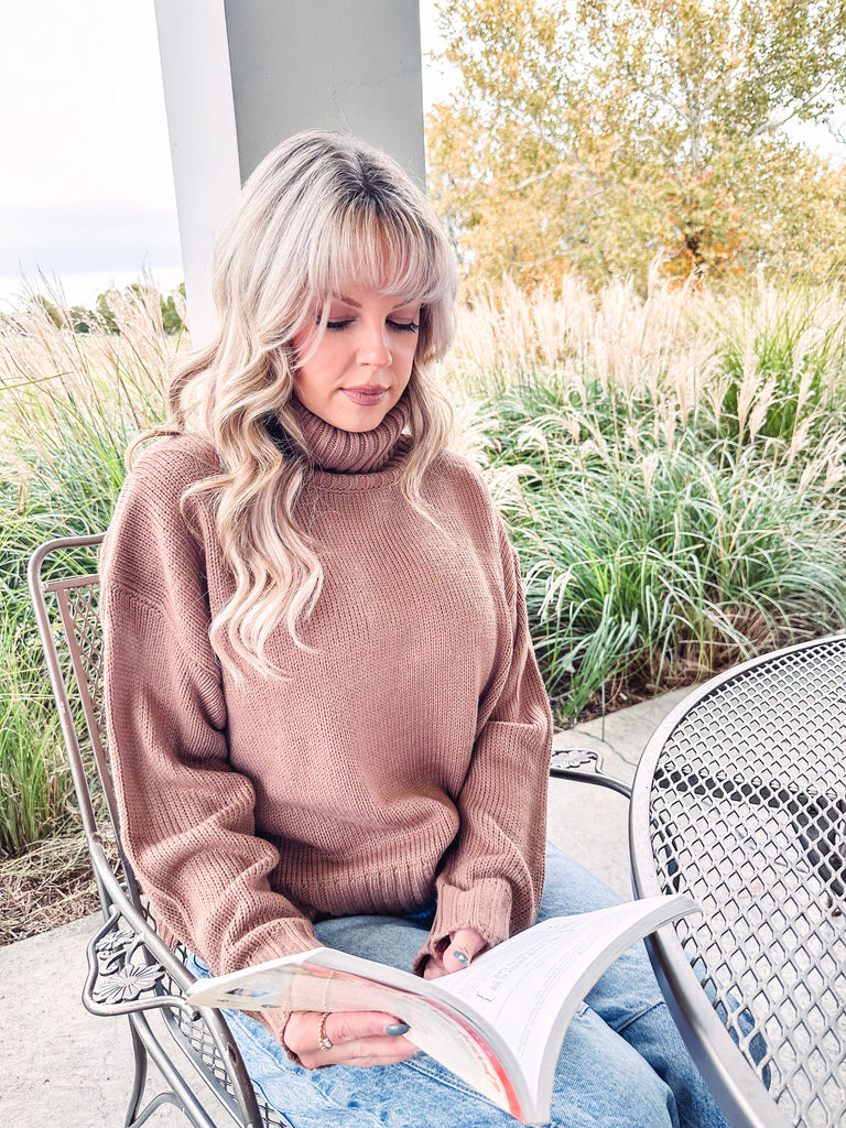 Eccentrics Boutique Sweater Agnes Mocha Turtle Neck Sweater