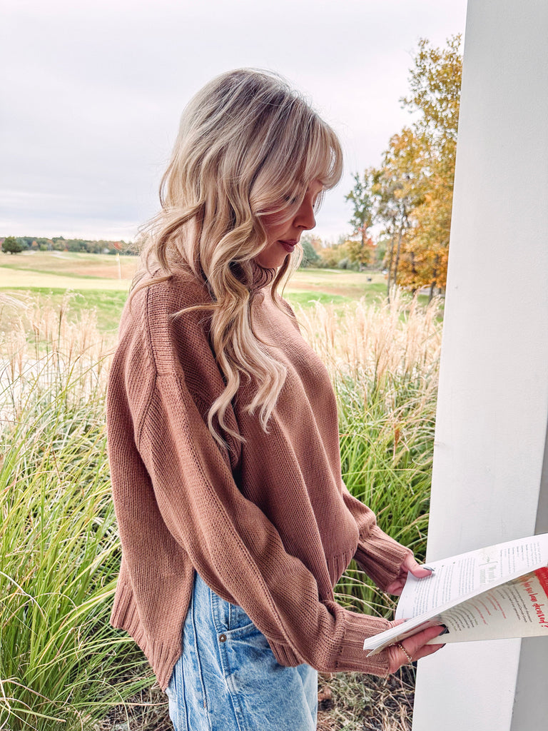 Eccentrics Boutique Sweater Agnes Mocha Turtle Neck Sweater