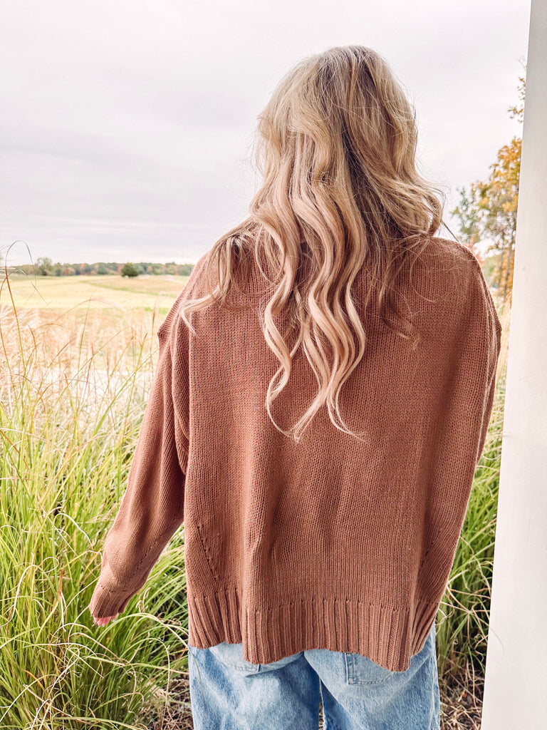 Eccentrics Boutique Sweater Agnes Mocha Turtle Neck Sweater