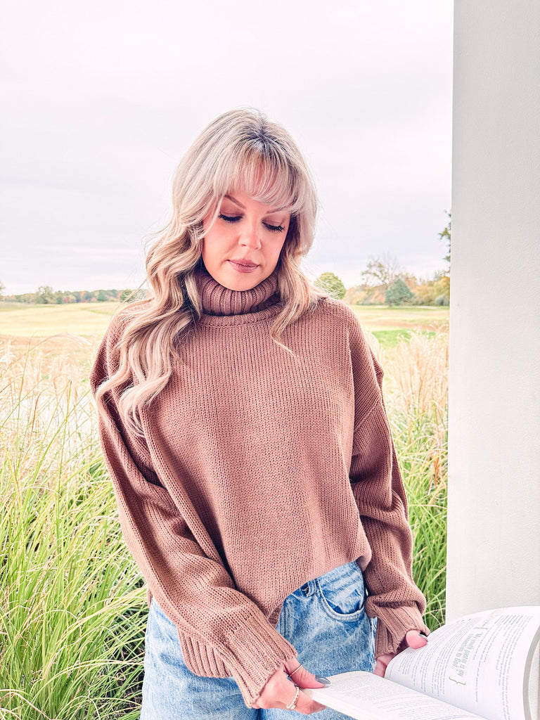 Eccentrics Boutique Sweater Agnes Mocha Turtle Neck Sweater