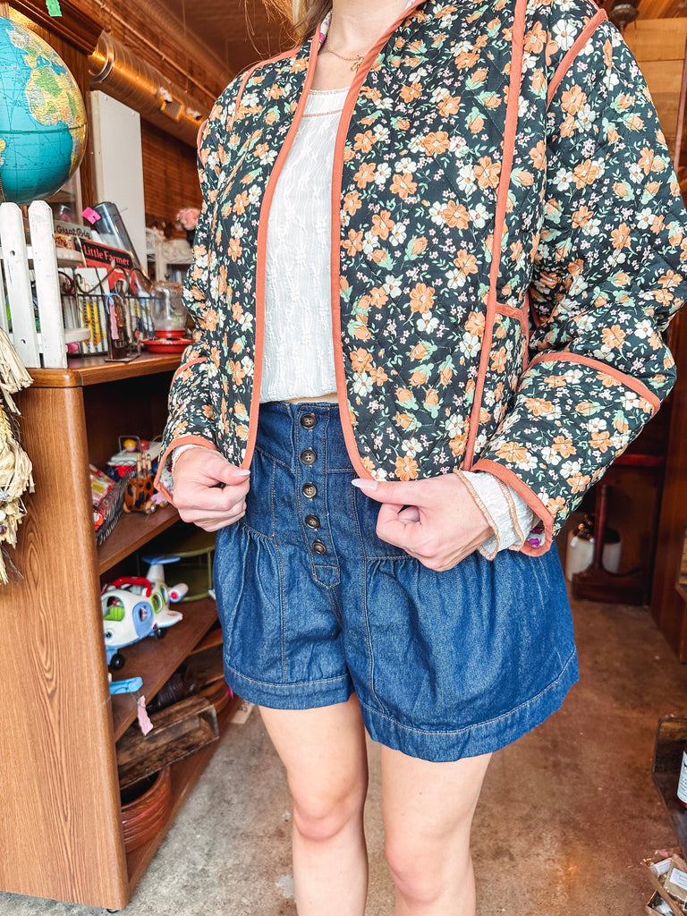 Eccentrics Boutique Shorts All Eyes On You Dark Denim Shorts