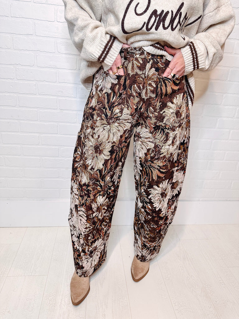 Eccentrics Boutique Pant Autumn Tapestry Pull-On Barrel Pants