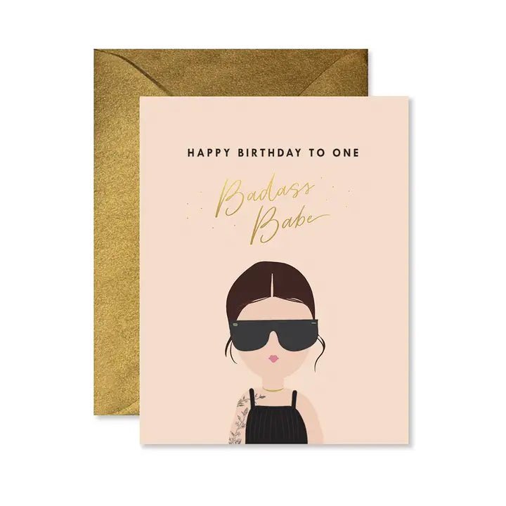 Eccentrics Boutique Greeting Card Badass Babe Birthday Greeting Card