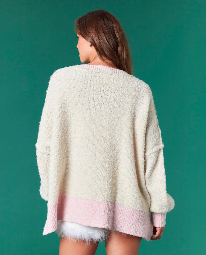 Eccentrics Boutique Sweater Bear Crakers Sequin Sweater