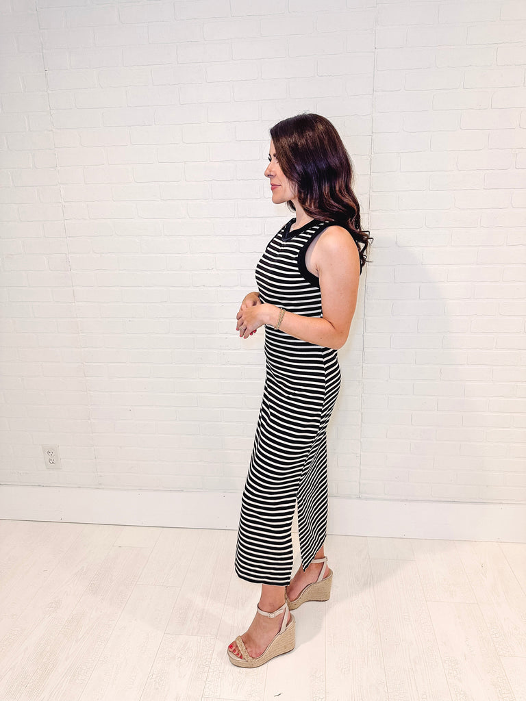 Eccentrics Boutique Dress Believe in Miracles Striped Midi Dress