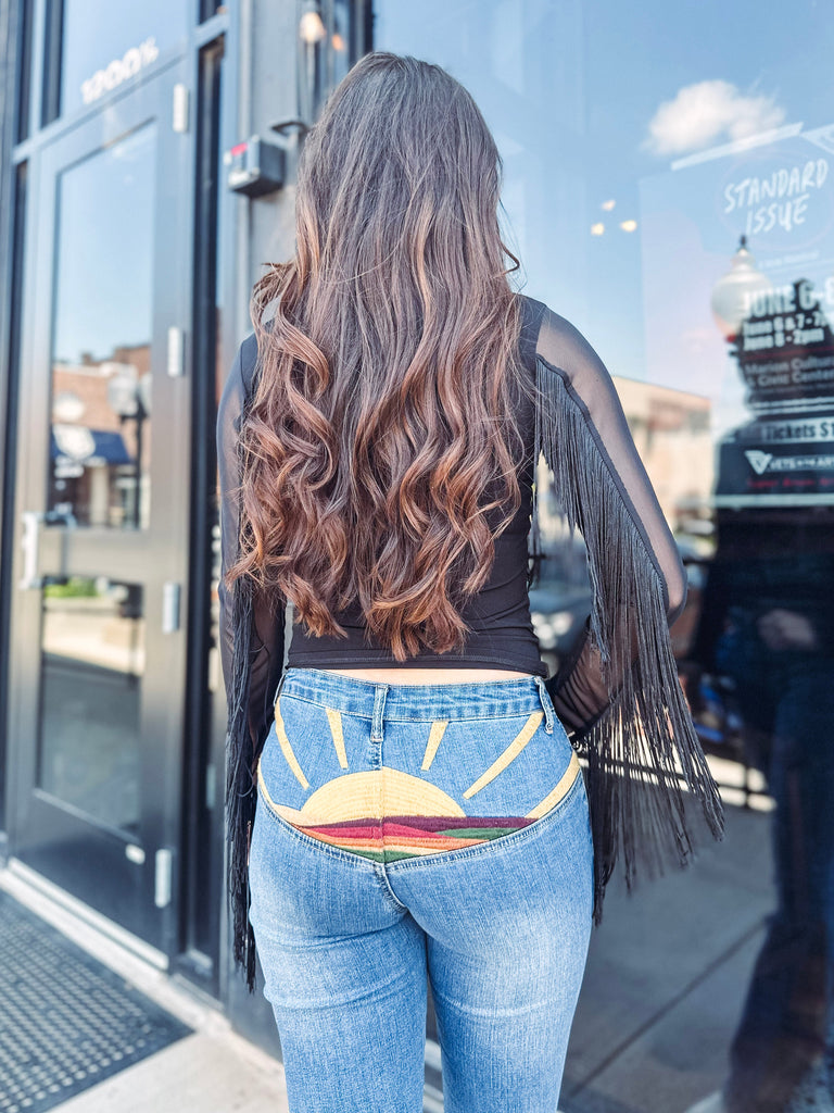 Eccentrics Boutique Shirts & Tops Black Magic Fringed Top