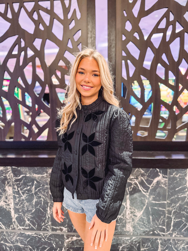 Eccentrics Boutique Jacket Black Orchid Quilted Puffer Jacket