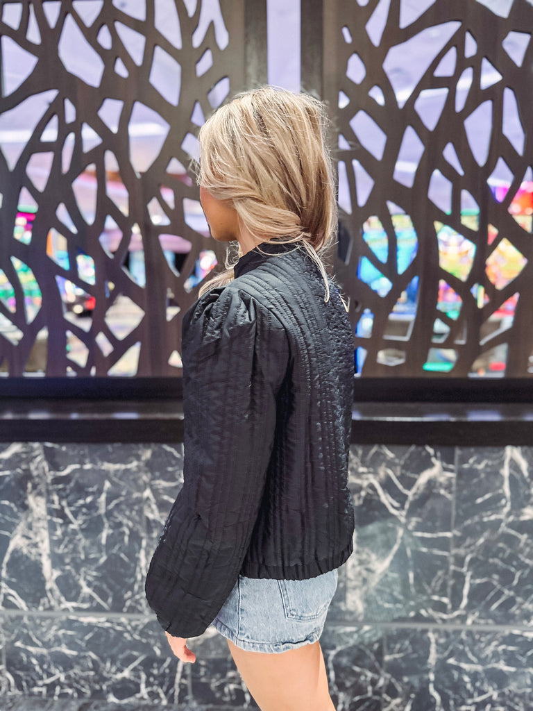 Eccentrics Boutique Jacket Black Orchid Quilted Puffer Jacket