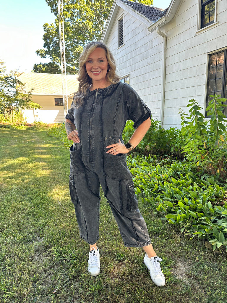 Eccentrics Boutique Jumpsuit Black Stonewash Jumpsuit
