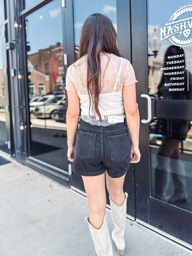 Eccentrics Boutique Shirts & Tops Carrie Lace Overlay Top