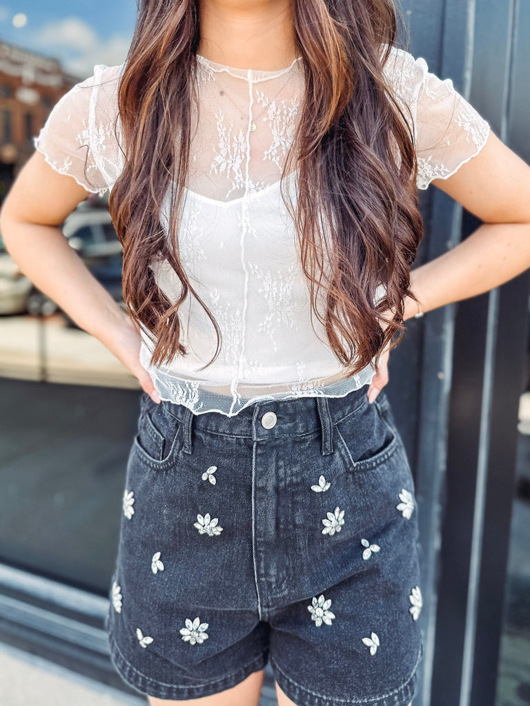 Eccentrics Boutique Shirts & Tops Carrie Lace Overlay Top