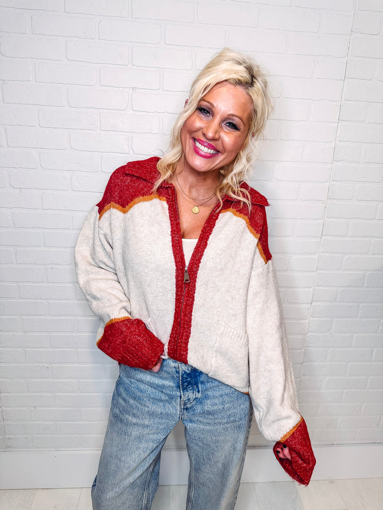 Eccentrics Boutique Sweater Catch & Release Zip Up Knit Sweater