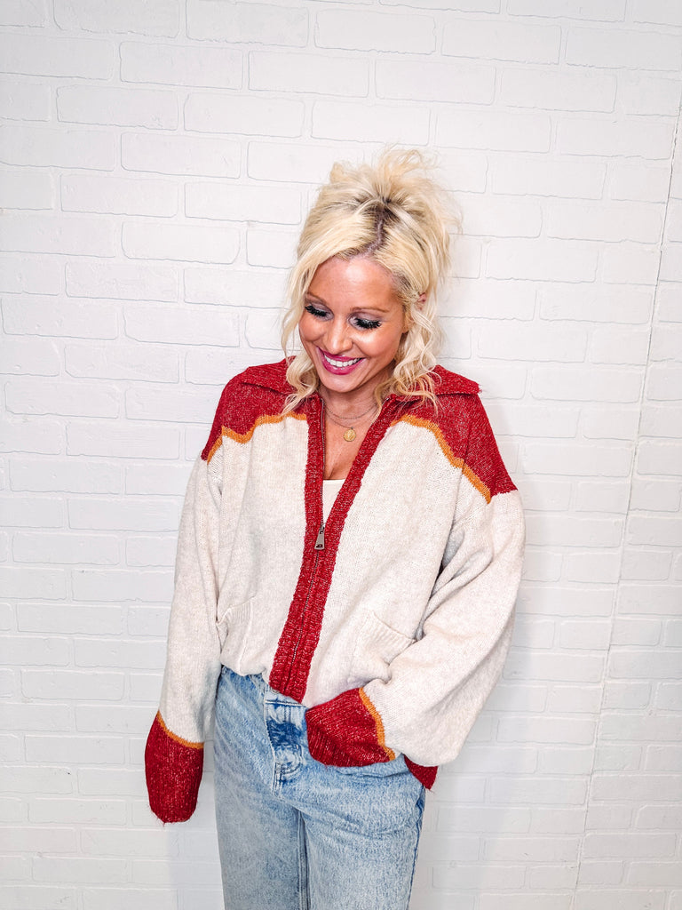 Eccentrics Boutique Sweater Catch & Release Zip Up Knit Sweater