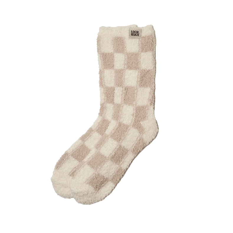 Eccentrics Boutique socks Checkered Cozy Socks Sand/Cream