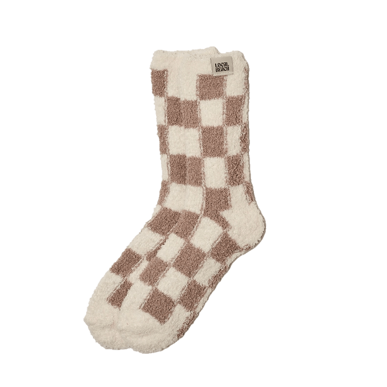 Eccentrics Boutique socks Checkered Cozy Socks Taupe/Cream