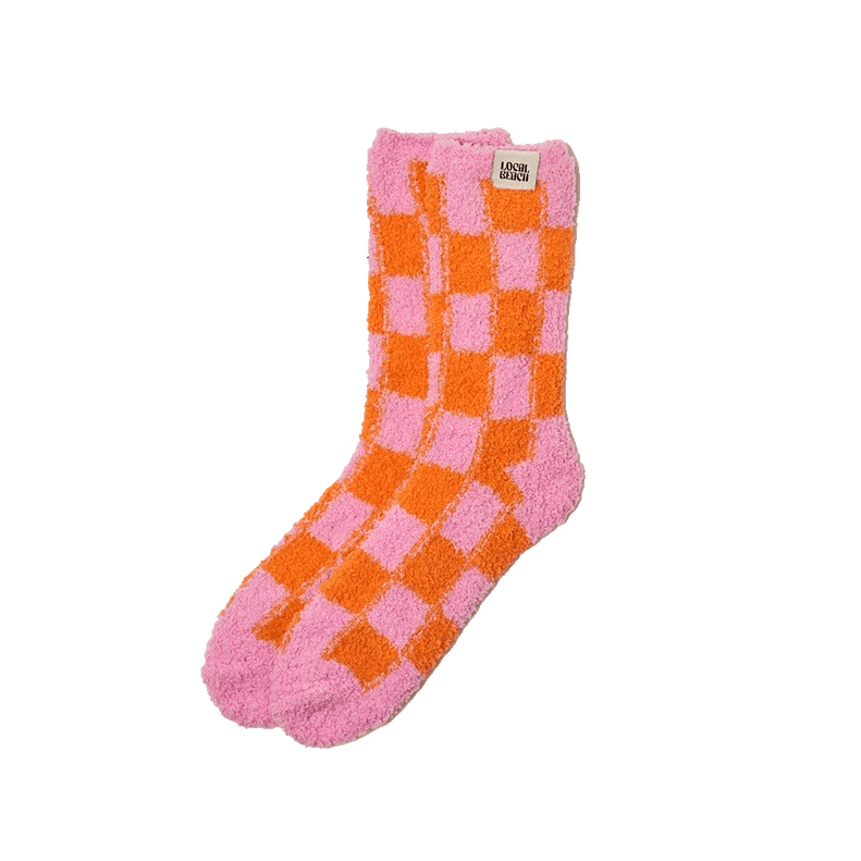 Eccentrics Boutique socks Checkered Cozy Socks Bubble Gum