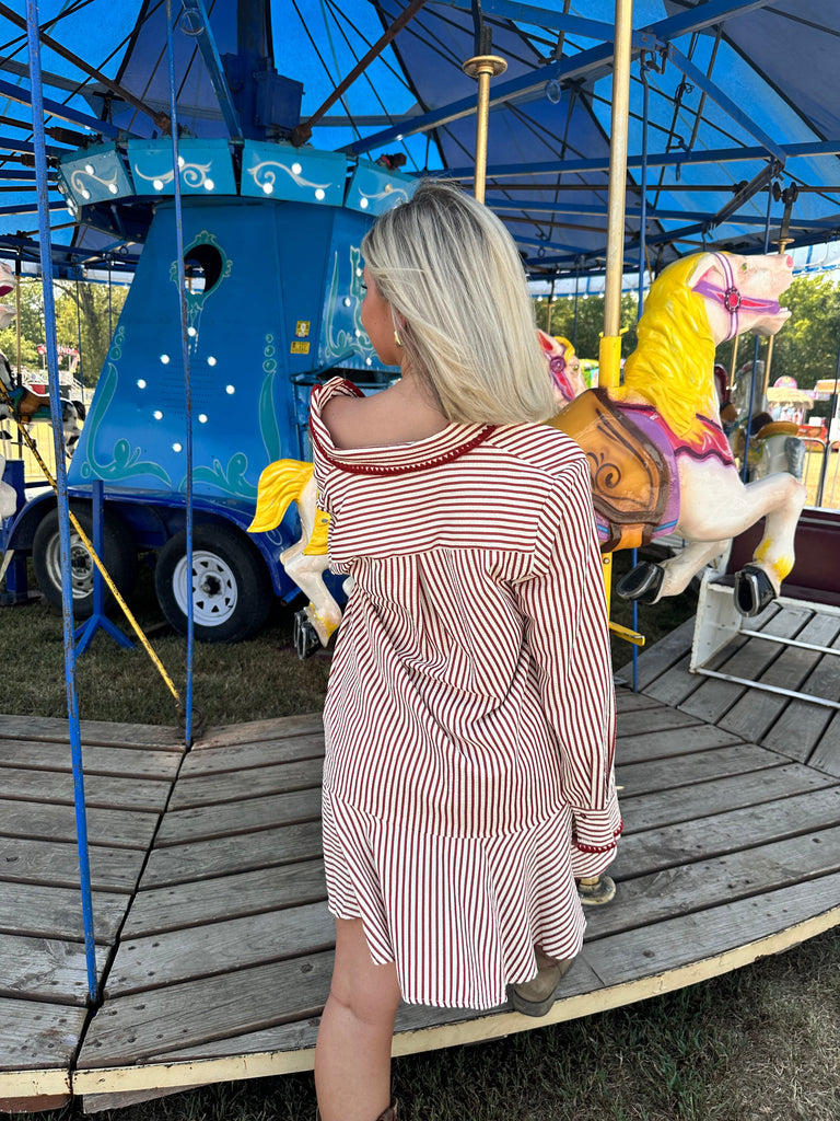 Eccentrics Boutique Dress Cheyenne Striped Tiered Dress