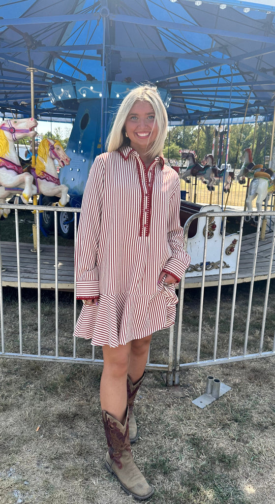 Eccentrics Boutique Dress Cheyenne Striped Tiered Dress