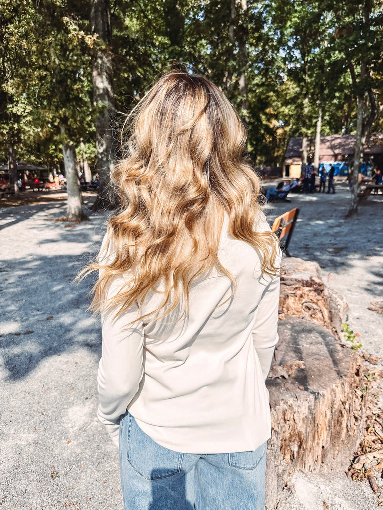 Eccentrics Boutique Shirts & Tops Cora Washed Rib Thermal Button Down Top