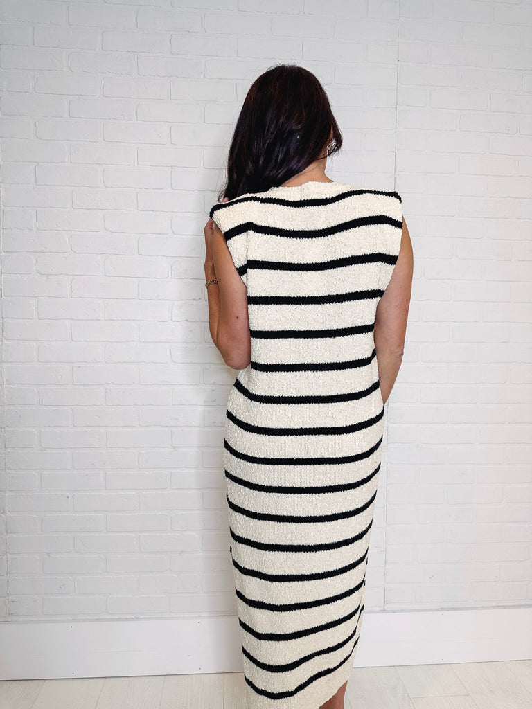 Eccentrics Boutique Dress Cottontail Striped Textured Maxi Dress