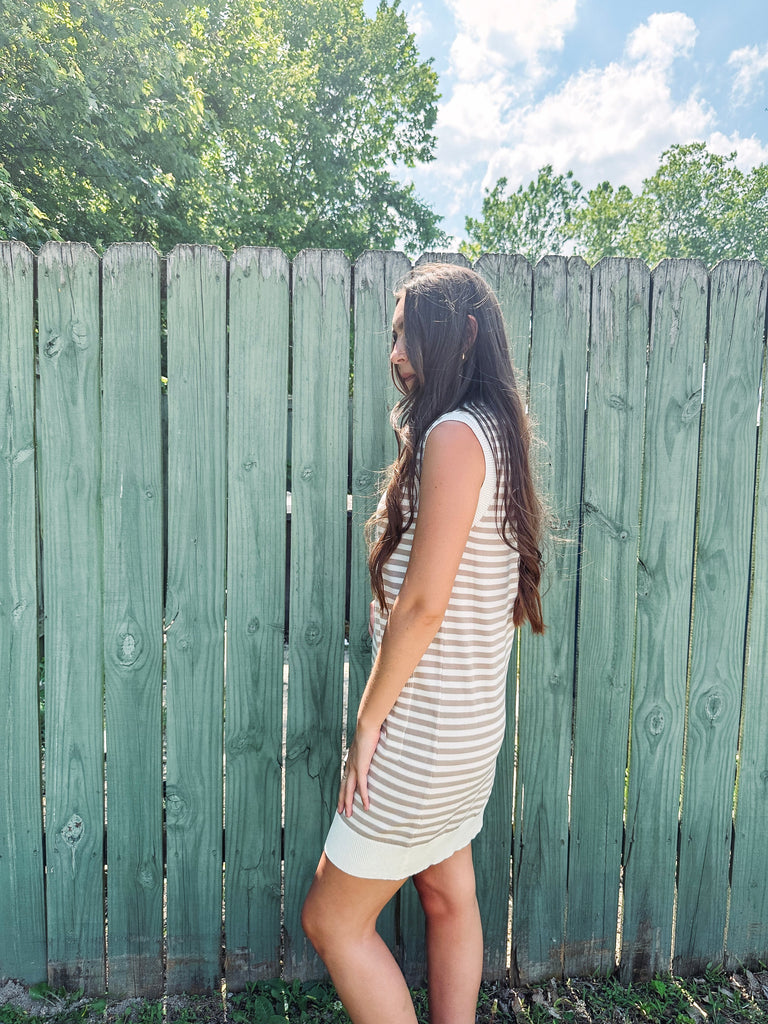 Eccentrics Boutique Dress Country Club Inspo Striped Polo Dress