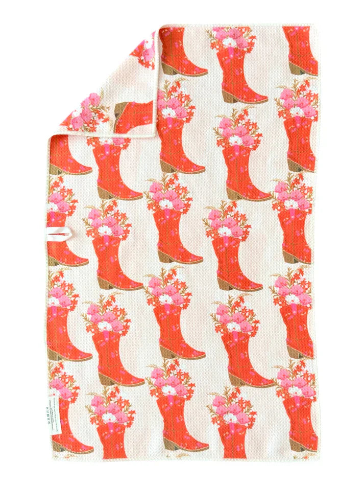 Eccentrics Boutique Accessory Crae.home-- Boots In Bloom Double Sided Hand Towel 17x27 in